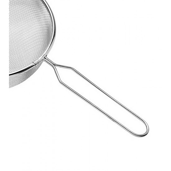 Peneira 18cm Diâmetro Por 32,5cm Comprimento Coar Polvilhar em Aço Inox